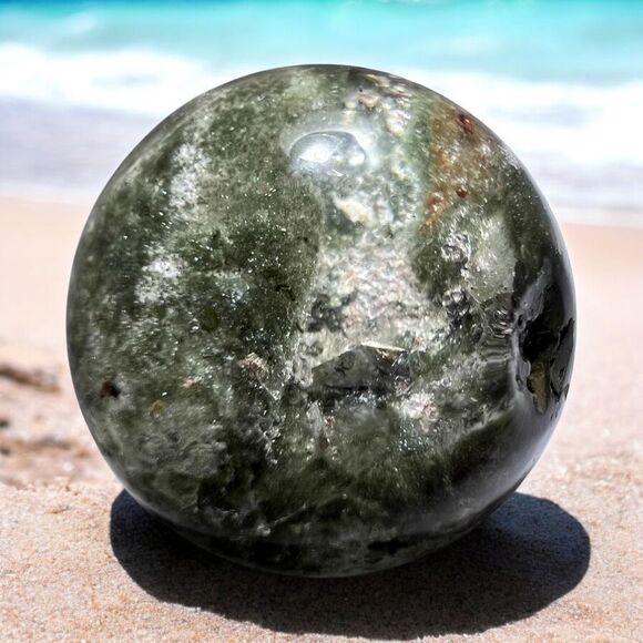 Garden Quartz Crystal Marble Sphere (#8)‎ - Picture 1 of 11